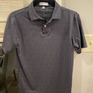 Boys Peter Millar Charcoal Patterned Polo Shirt